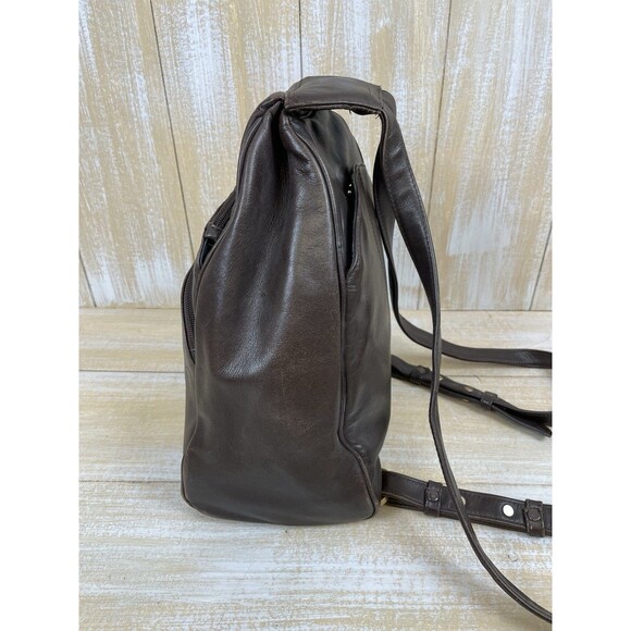 Perlina NY Women\'s Small Brown Adjustable Strap Multi-Pocket Leather Backpack main image 9